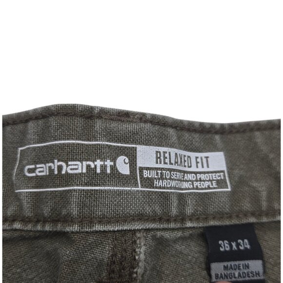 Carhartt Rugged Flex Duck Utility Work Pants Mens 36x34 Gray Relaxed Fit Stains - Picture 8 of 12
